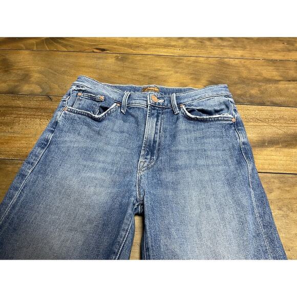 Mother Jeans High Rise Insider Crop Step Fray Size 27 Blue Scenic Route - Picture 3 of 12